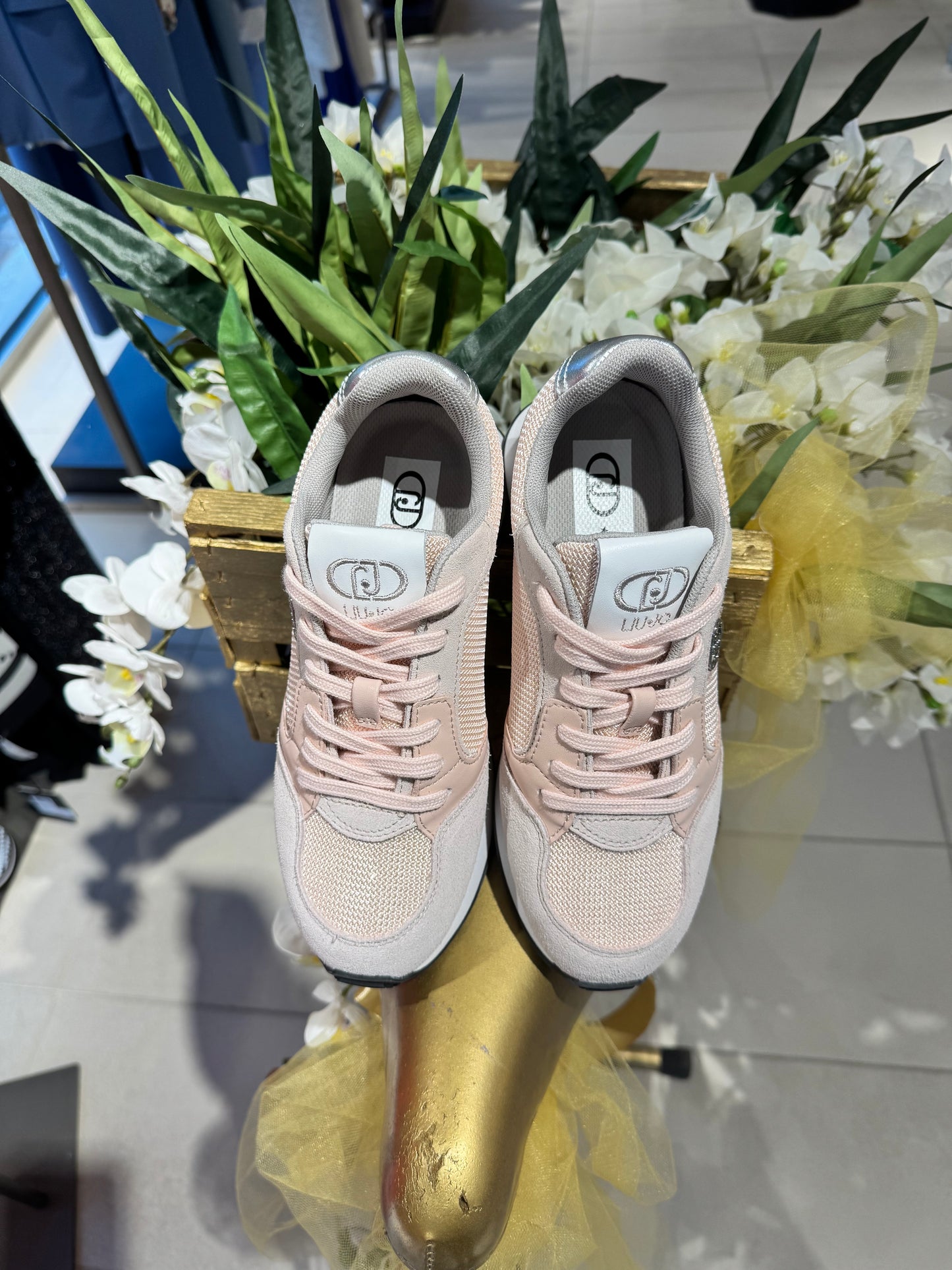 Sneakers In Suede e Brighty Mesh Nude