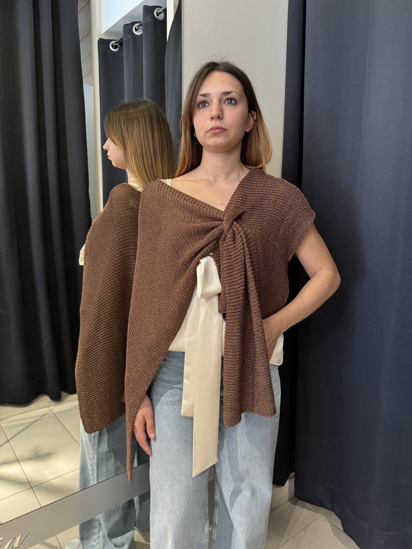 Mantella In Lurex Tabacco