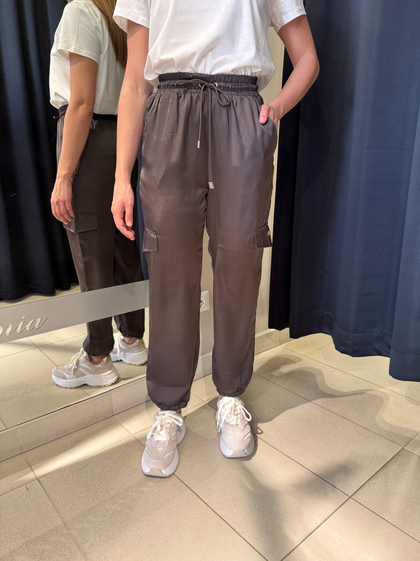 Pantaloni Liu Jo jogging in raso