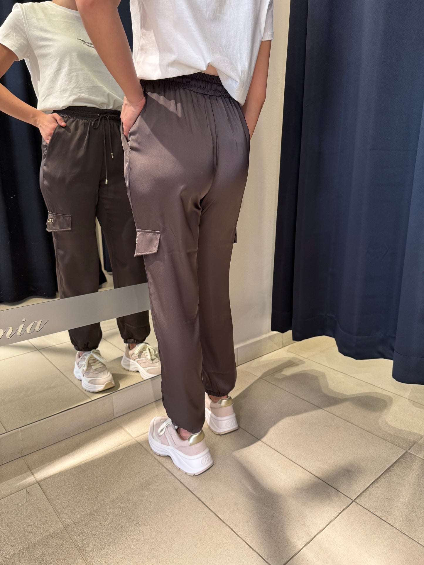 Pantaloni Liu Jo jogging in raso