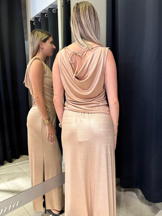 Top Markup Con Drappeggio Oro