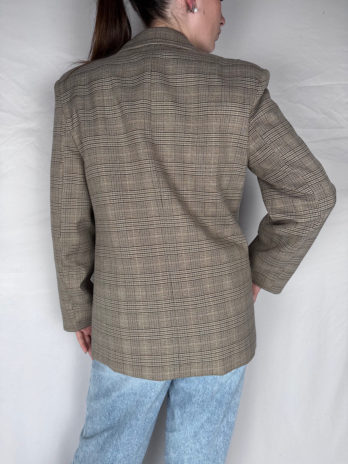 Giacca Pied De Poule Vicolo Beige/Moro