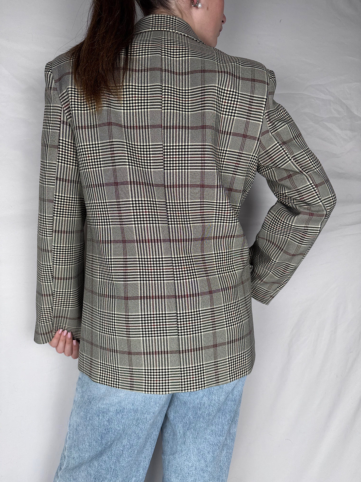 Giacca Principe di Galles Vicolo Beige/Bordeaux