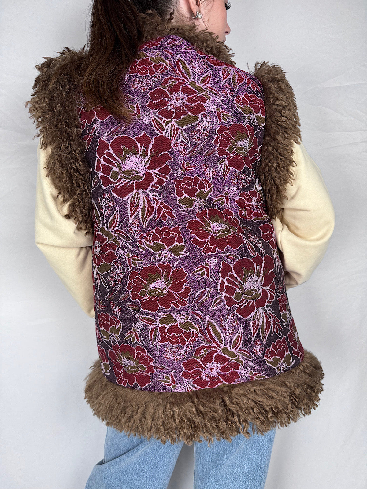 Gilet Reversibile Mongolia Lumina Fantasia Floreale Viola