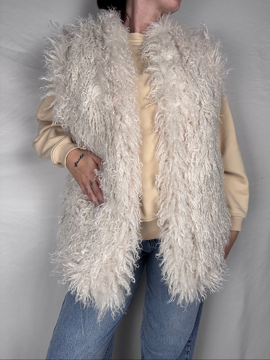 Gilet Reversibile Mongolia Lumina Fantasia Floreale Beige
