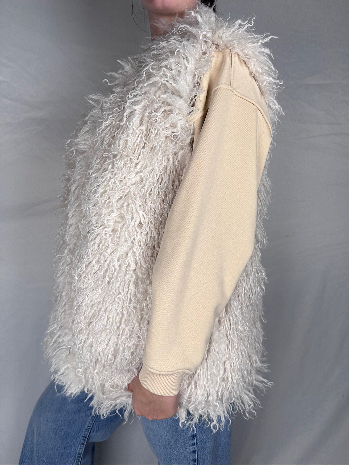 Gilet Reversibile Mongolia Lumina Fantasia Floreale Beige