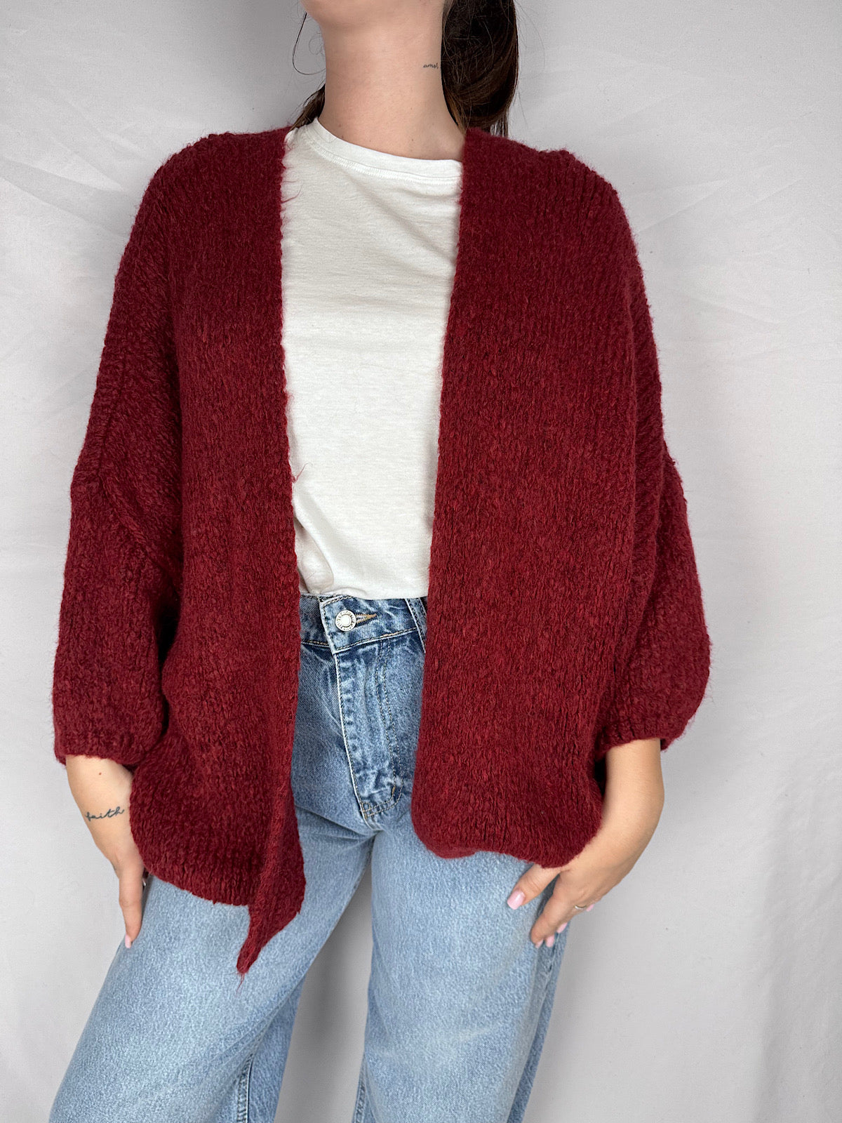 Cardigan Aperto Armonia Bordeaux