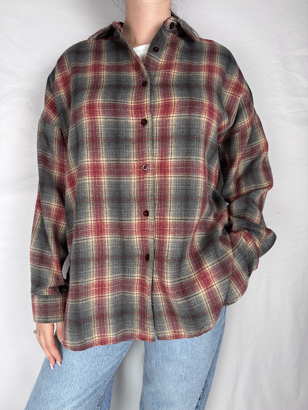 Camicia Check Grigio/ Bordeaux