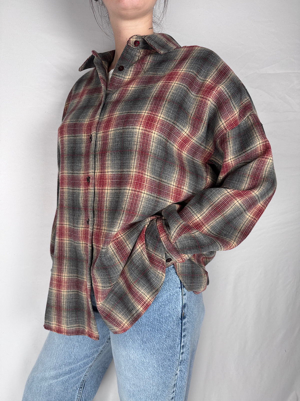 Camicia Check Grigio/ Bordeaux