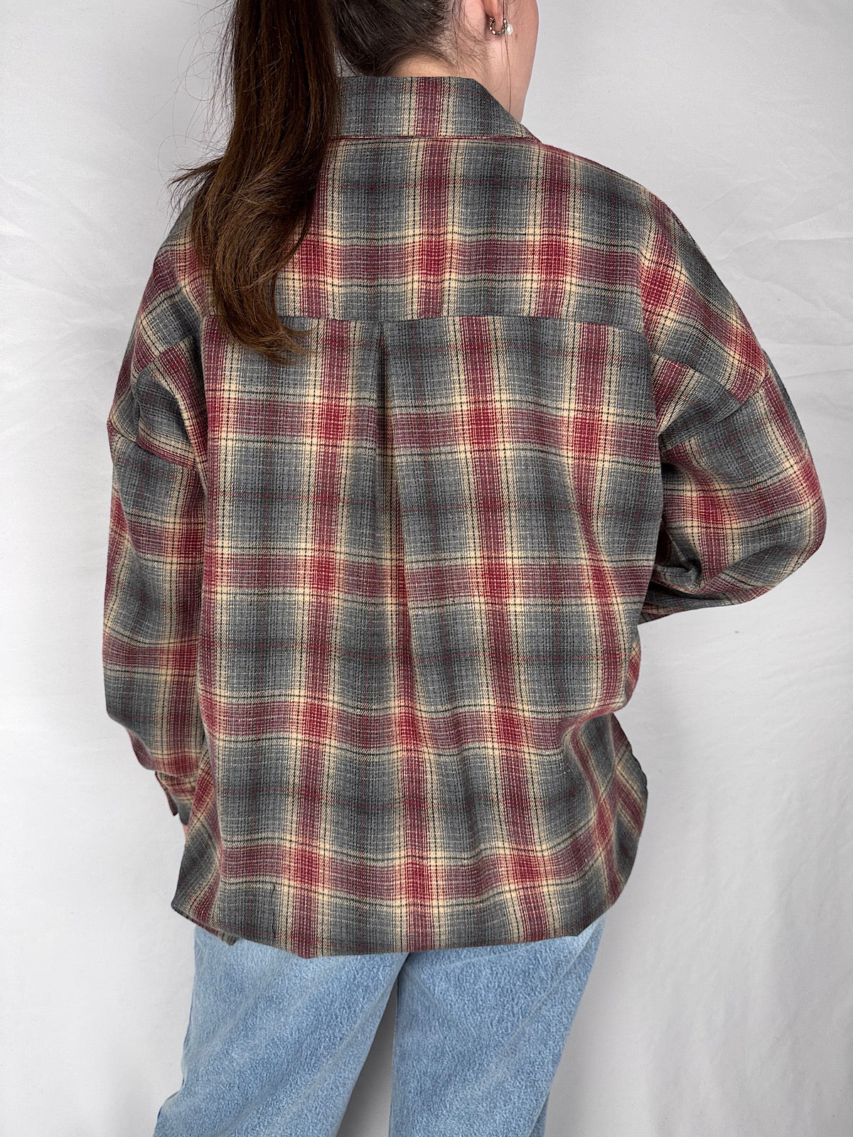 Camicia Check Grigio/ Bordeaux