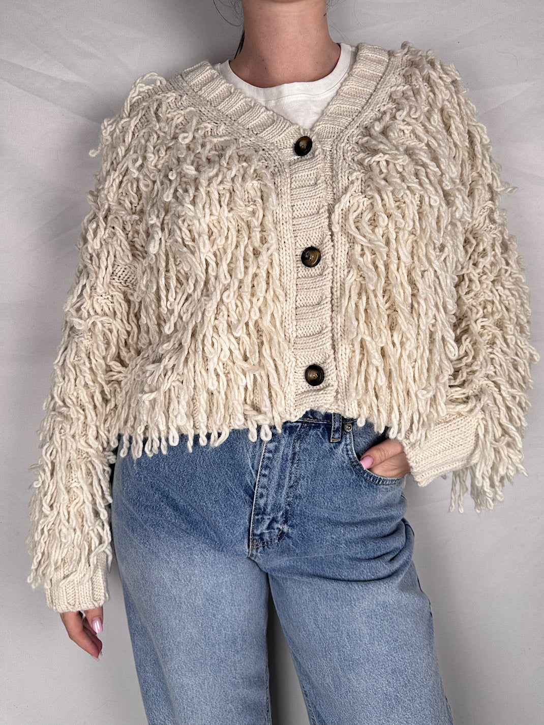 Vicolo Cardigan con Frange Vicolo Burro