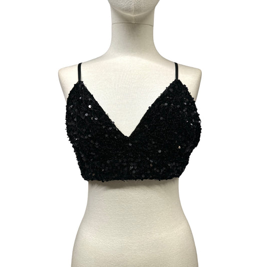 Top Paillettes Nero