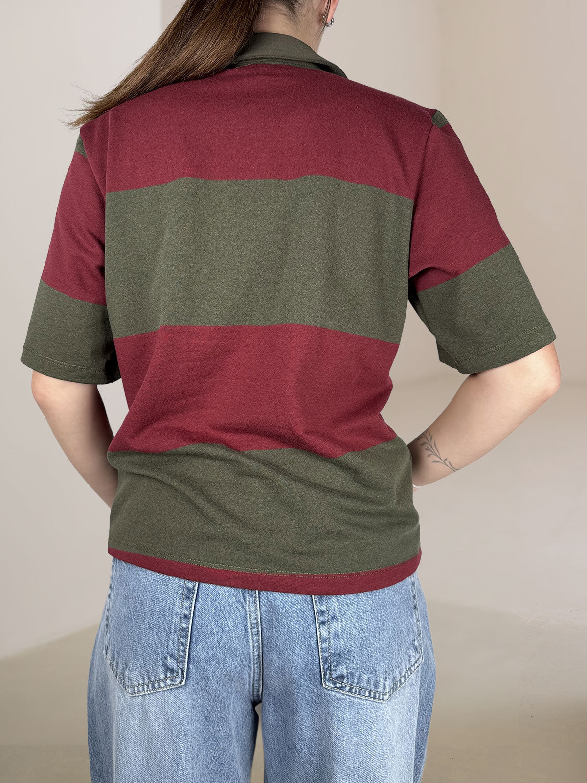 Polo Righe Vicolo Bordeaux/Military