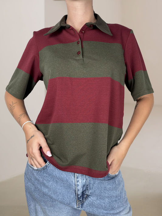 Polo Righe Vicolo Bordeaux/Military