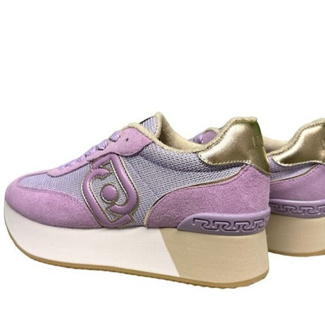 Sneakers lilla platform in brighty mesh