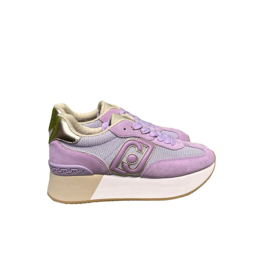 Sneakers lilla platform in brighty mesh