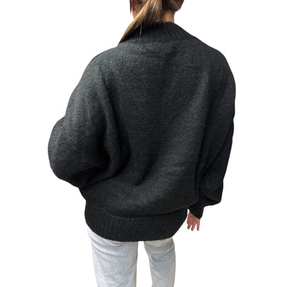 Maglia Mohair Scollo V Nera