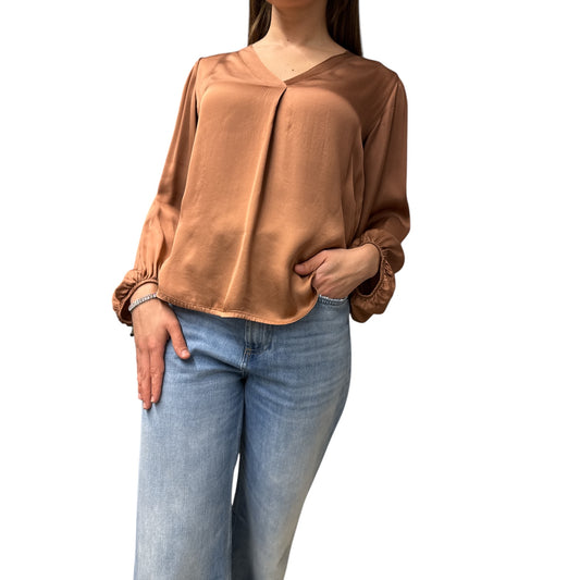 Blusa In Viscosa Castagna