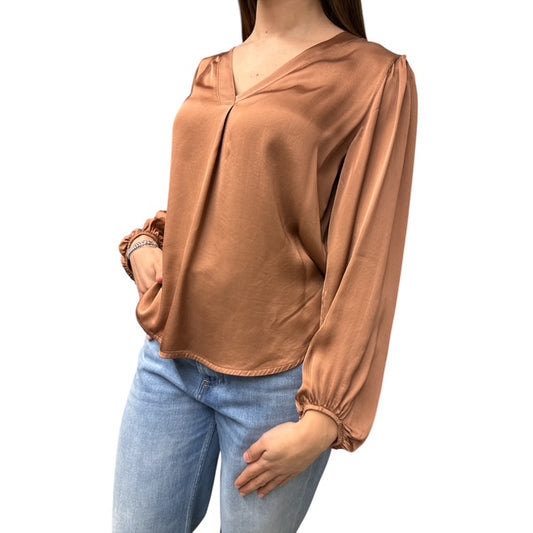 Blusa In Viscosa Castagna