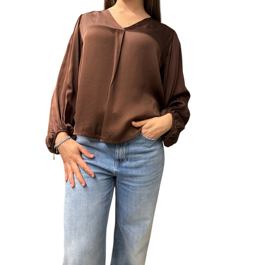 Blusa In Viscosa Cioccolato