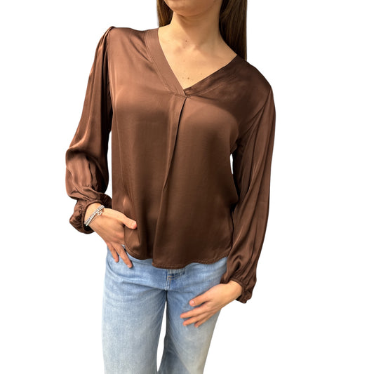 Blusa In Viscosa Cioccolato