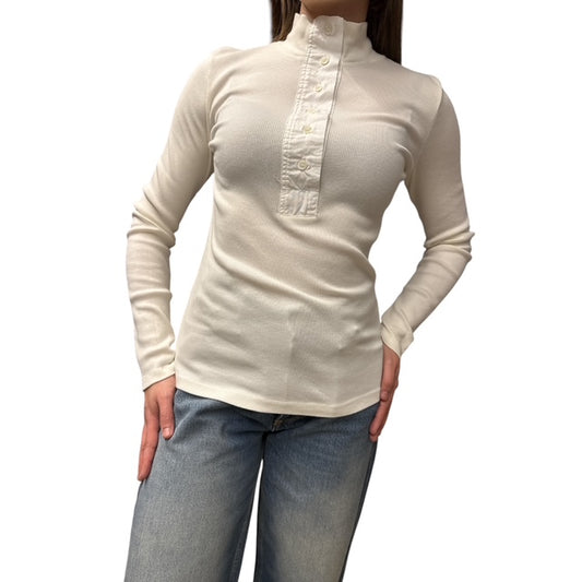 T-shirt Serafino Collo Alto Bianca