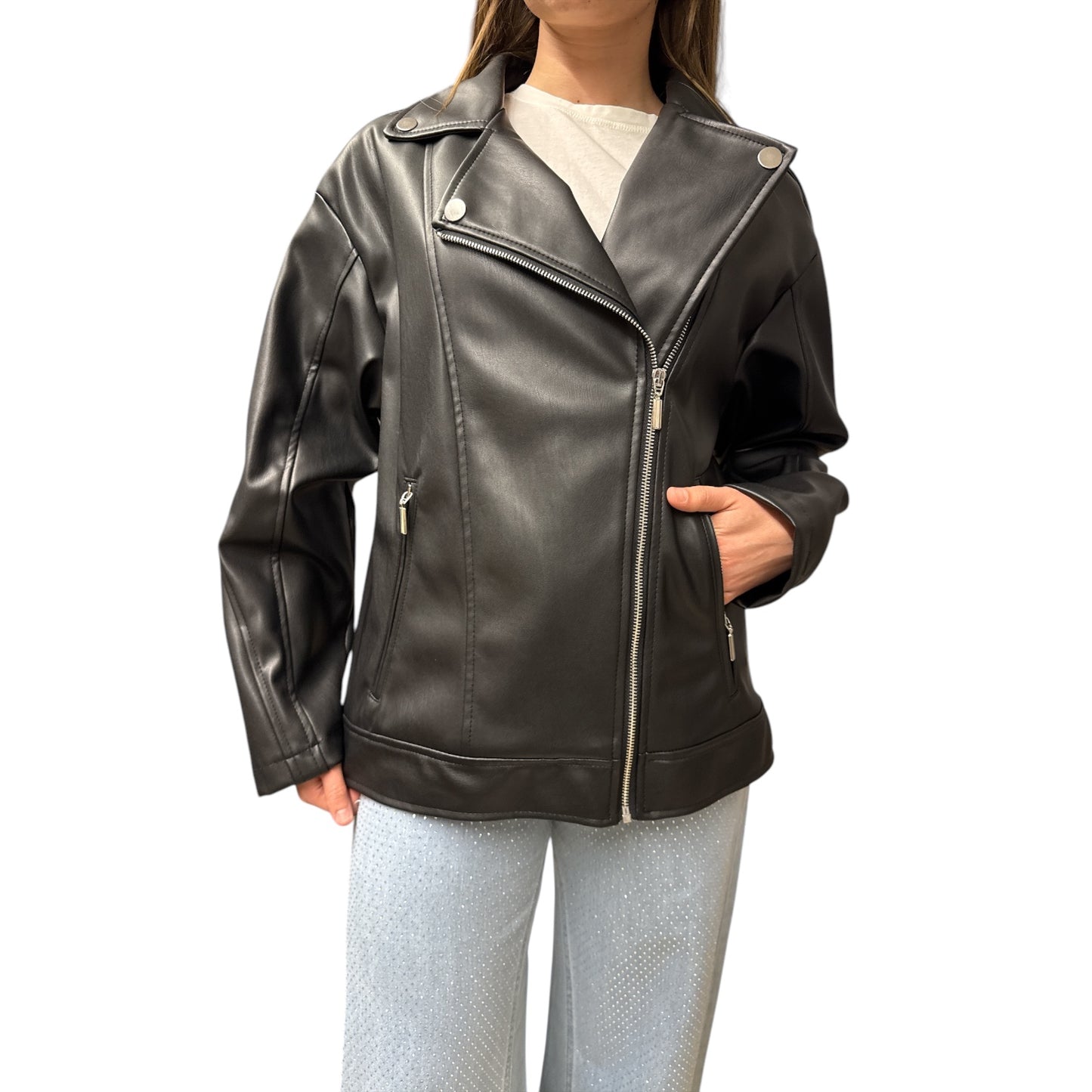 Chiodo Eco Pelle Nero