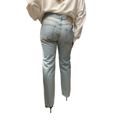 Jeans Zoe Bottoni Gioiello Chiaro