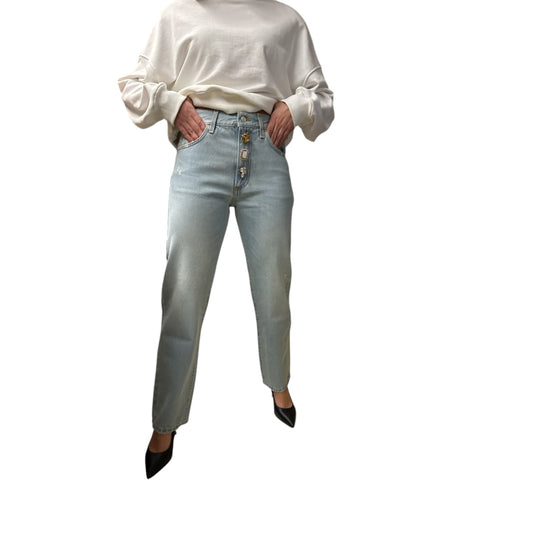 Jeans Zoe Bottoni Gioiello Chiaro
