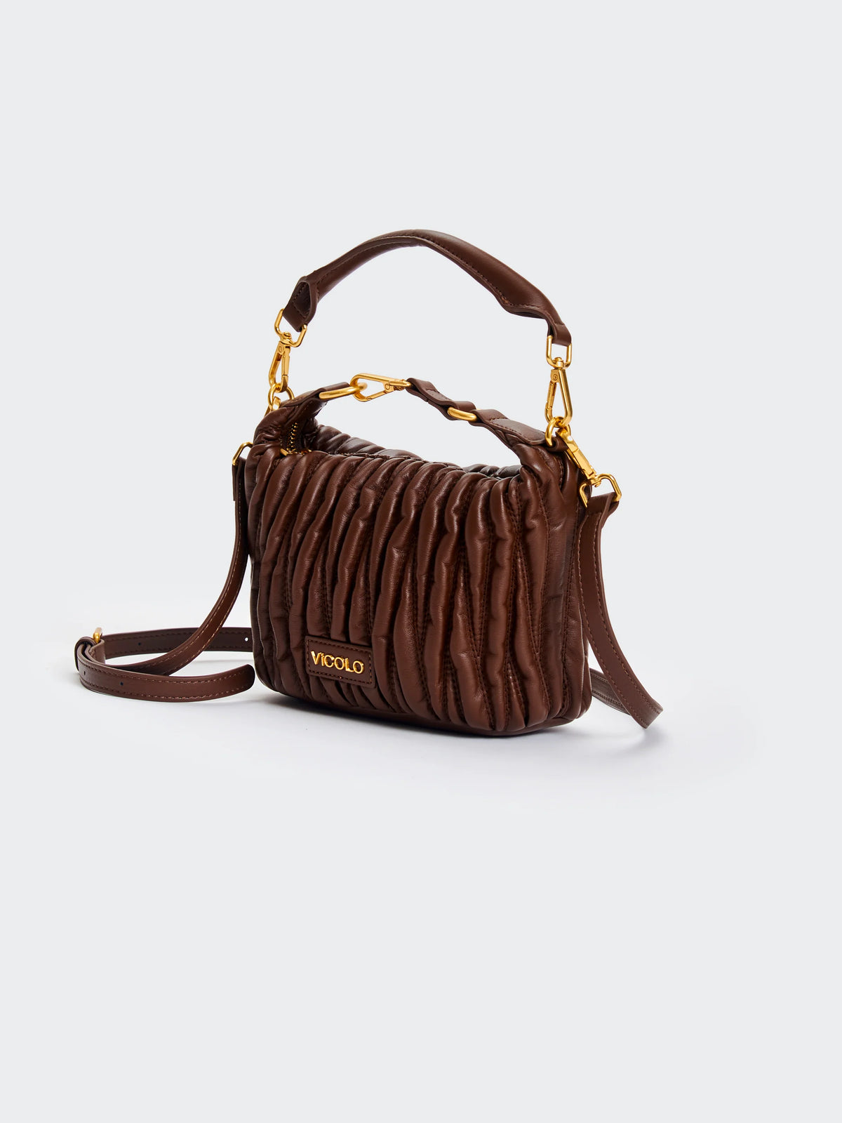 Borsa Hook Ecopelle Trapuntata Puffy Vicolo Moka