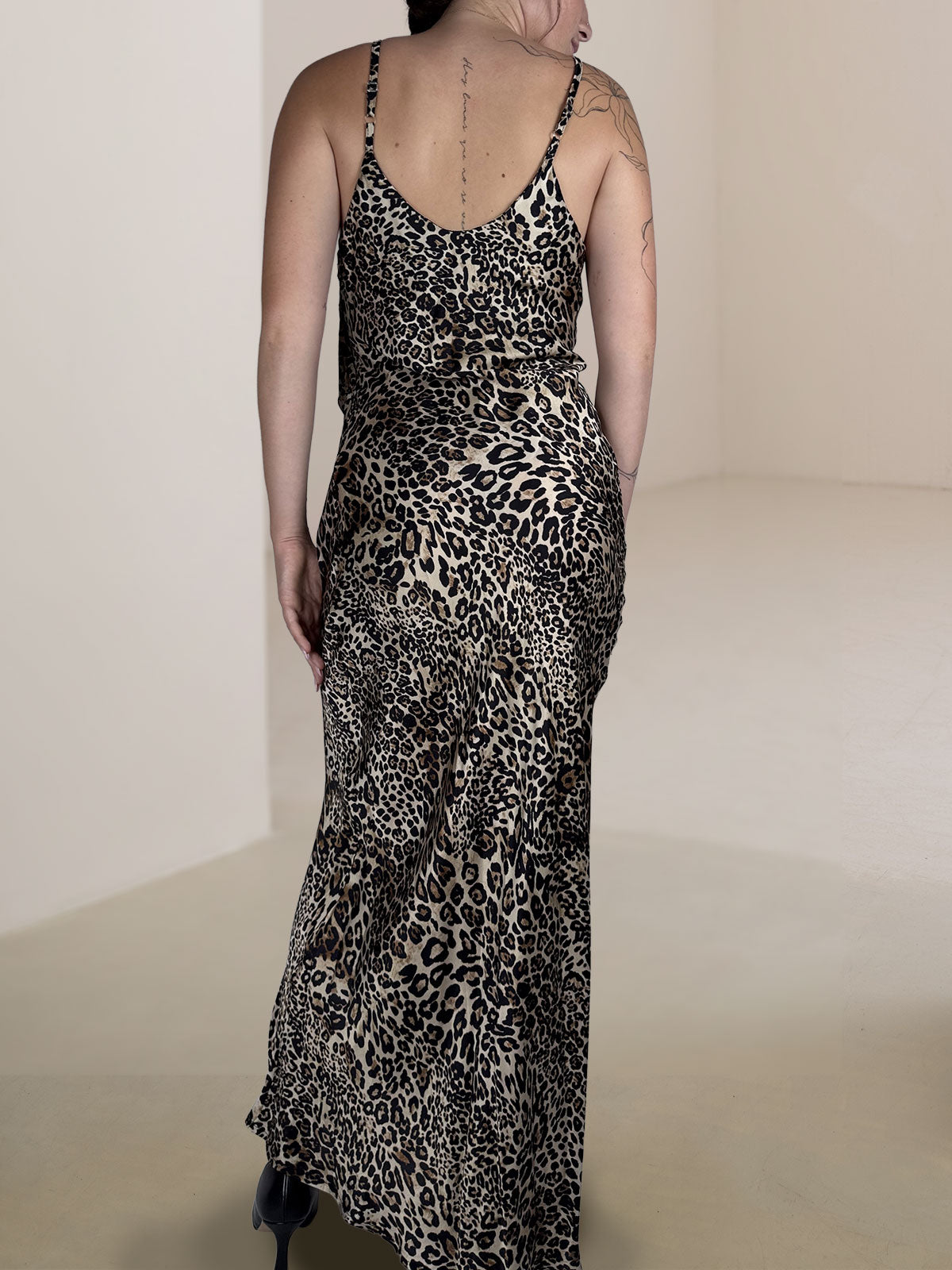 Abito Lungo Animalier Susy Mix Nero