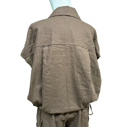 Camicia Spalla Scesa In Lino E Viscosa