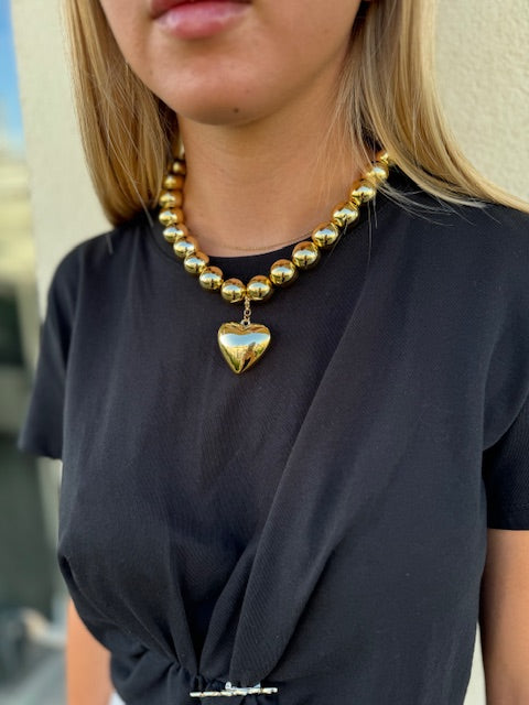 Collana in Perle Dorate Abbigliamento Armonia