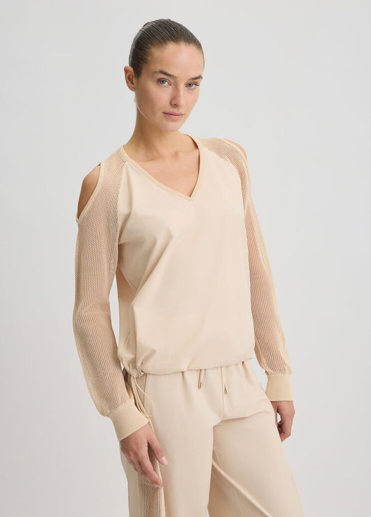 Maglia Beige Con Cut-Out