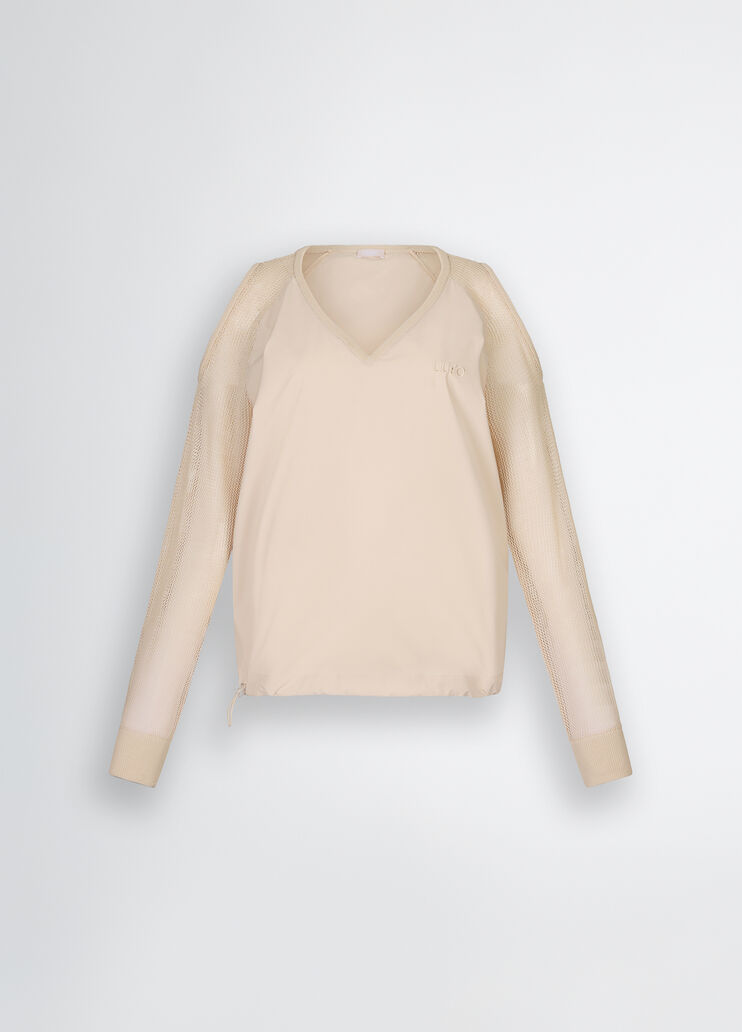 Maglia Beige Con Cut-Out