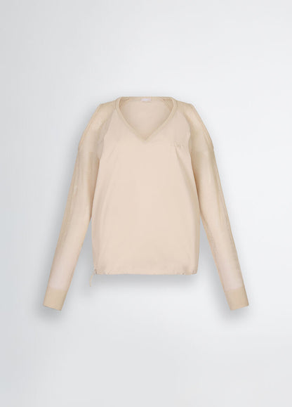 Maglia Beige Con Cut-Out
