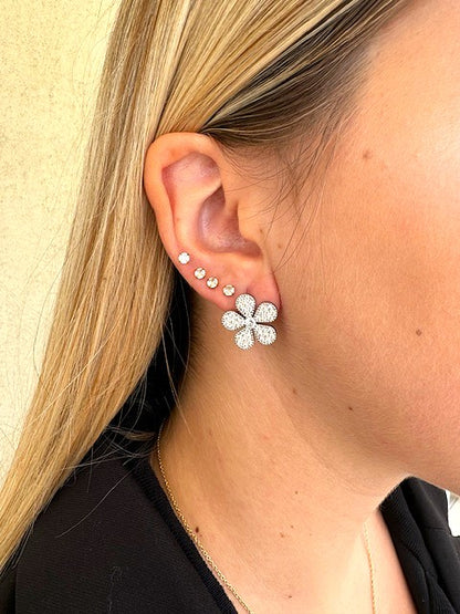 Orecchini a Fiore Silver Abbigliamento Armonia