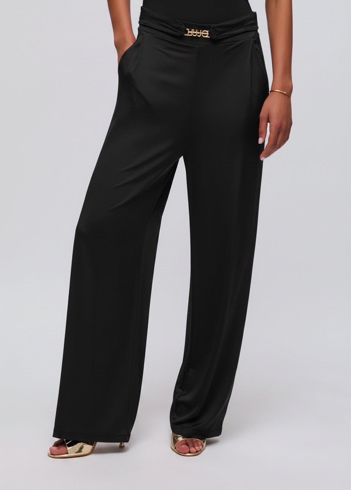 Pantaloni in Jersey Lucido Liu.Jo Nero