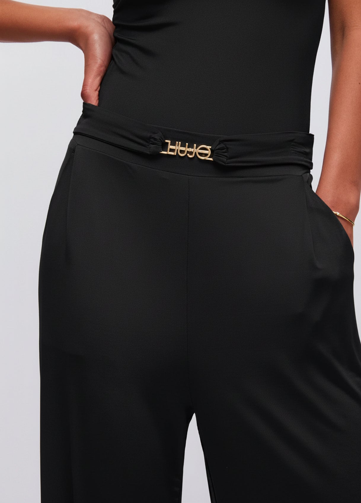 Pantaloni in Jersey Lucido Liu.Jo Nero