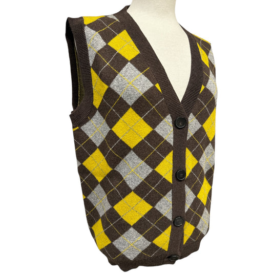 Gilet in Maglia con Rombi Scollo a V