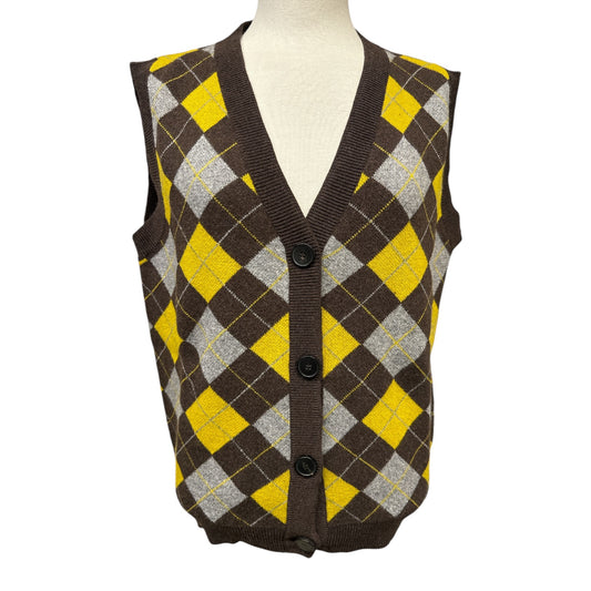 Gilet in Maglia con Rombi Scollo a V