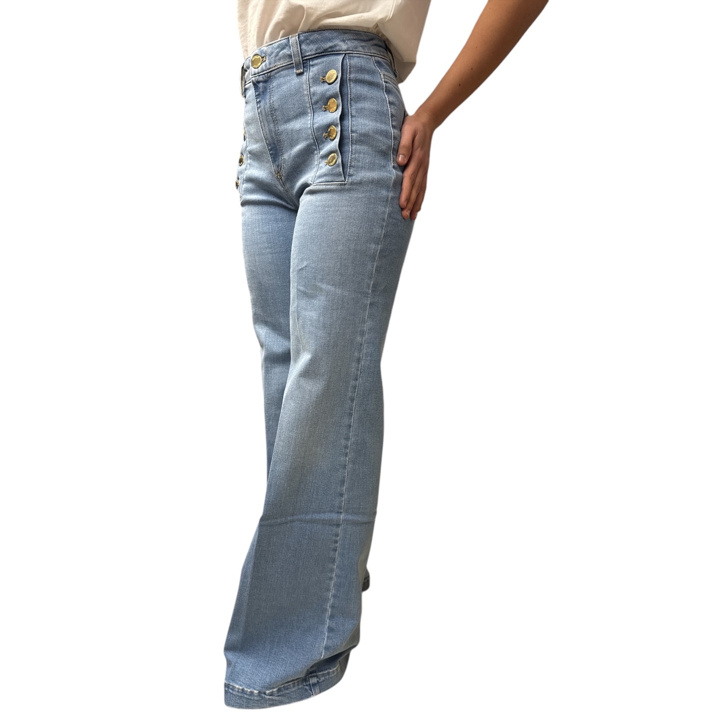 Jeans Giudith Chiaro con Bottoni