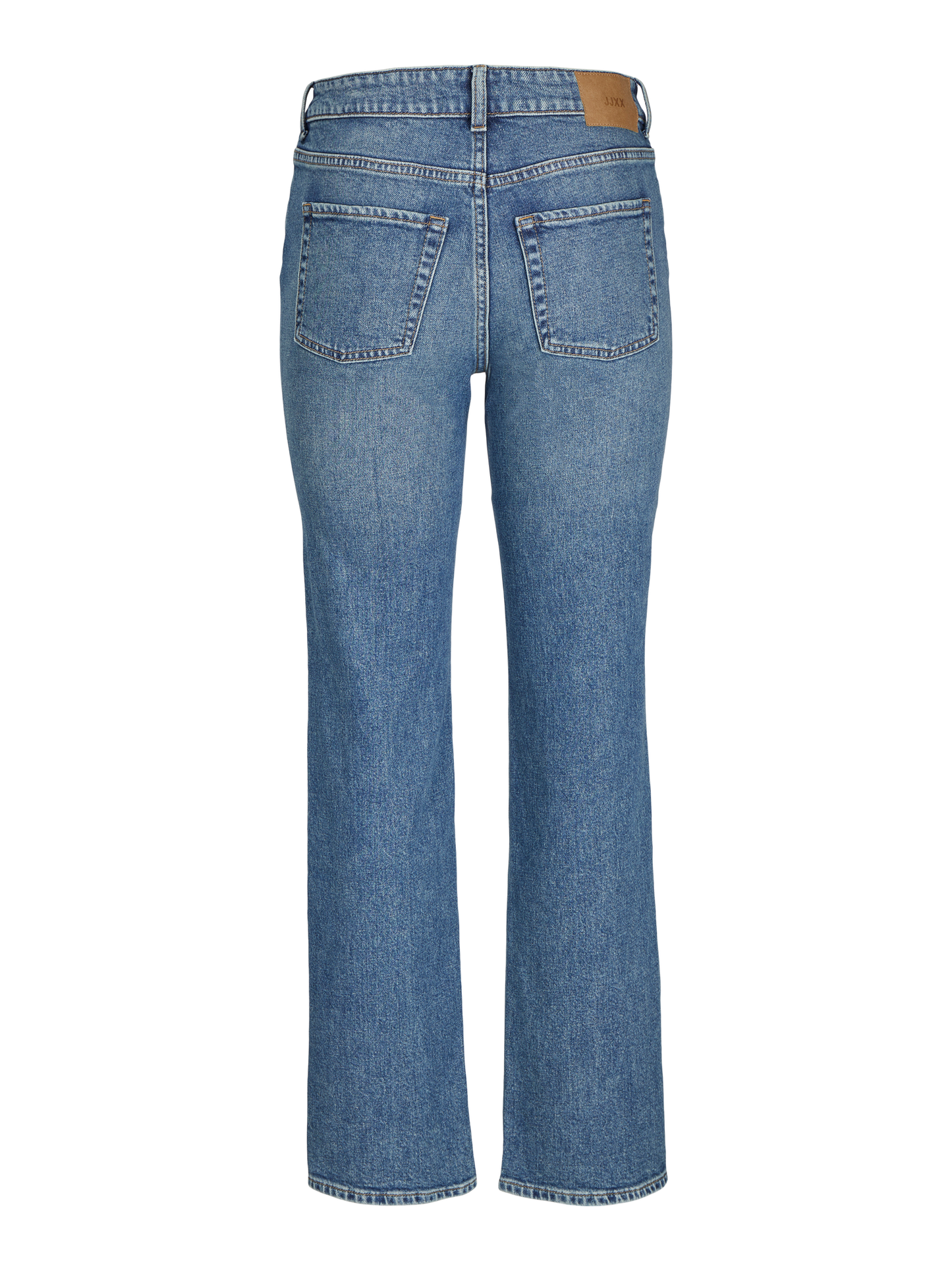 Jeans Slim Straight Mid Waist Denim Medio