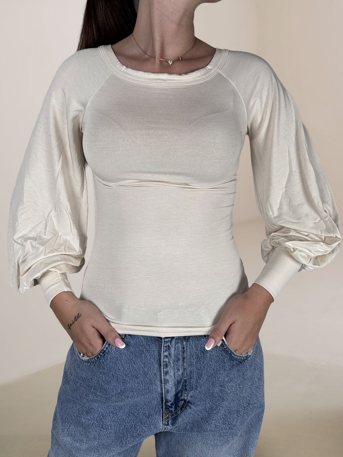 Maglia Maniche Ampie Susy Mix Burro