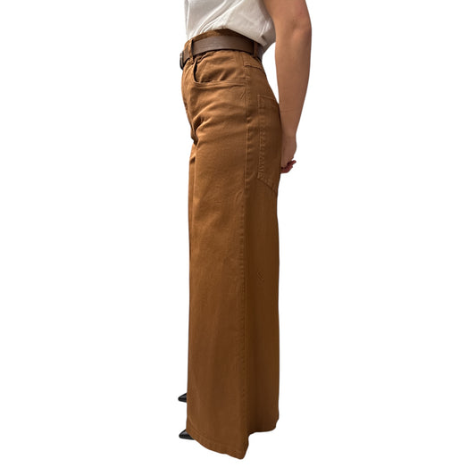 Pantalone Palazzo Con Cintura Tabacco