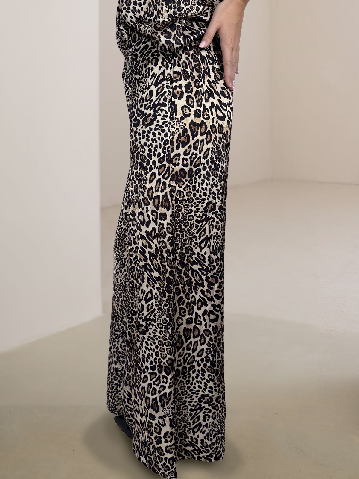 Abito Lungo Animalier Susy Mix Nero