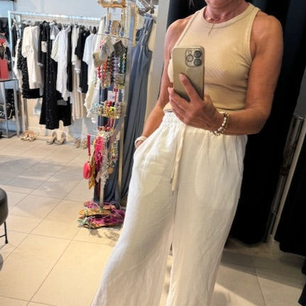 Pantalone lino palazzo