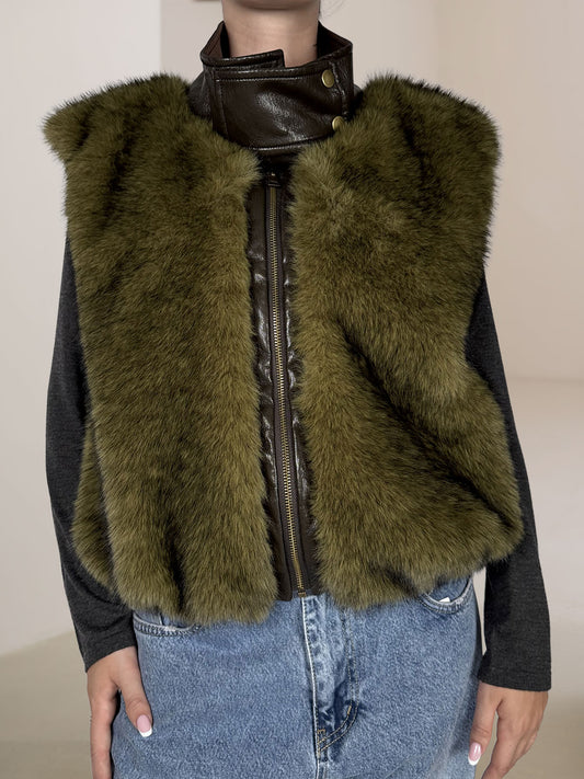 Gilet Eco Pelliccia Tensione In Military