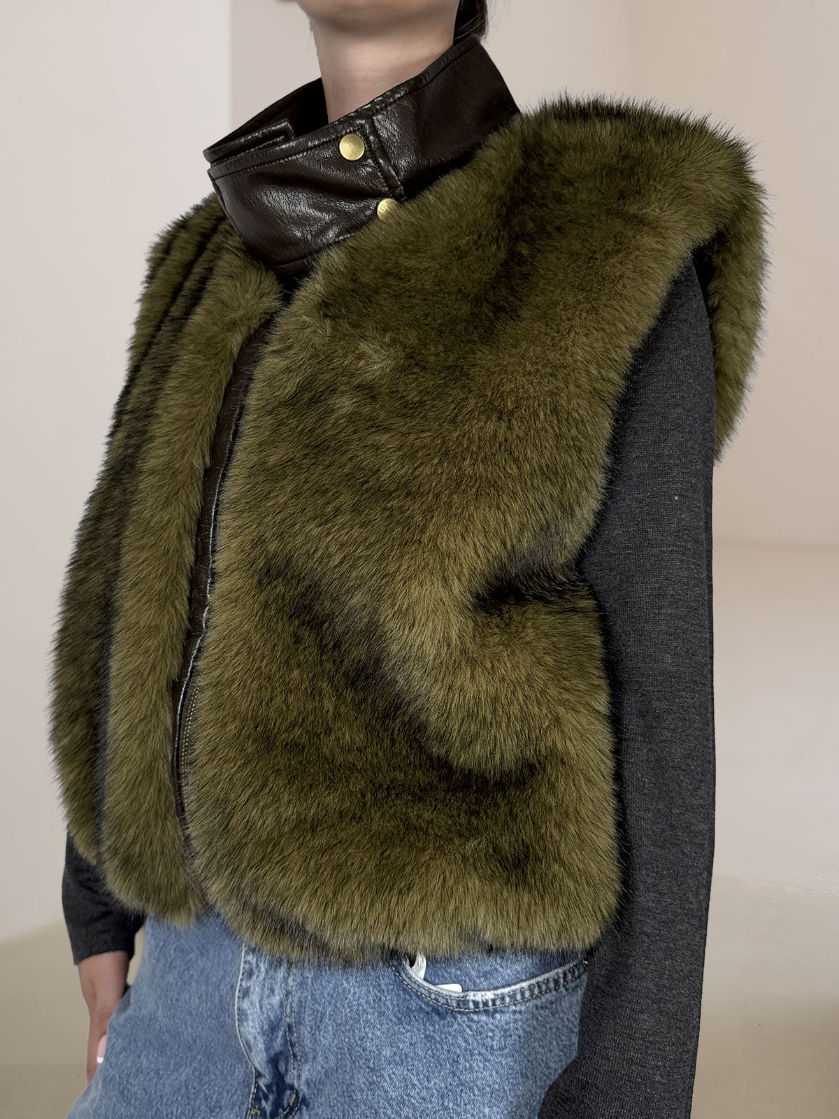 Gilet Eco Pelliccia Tensione In Military