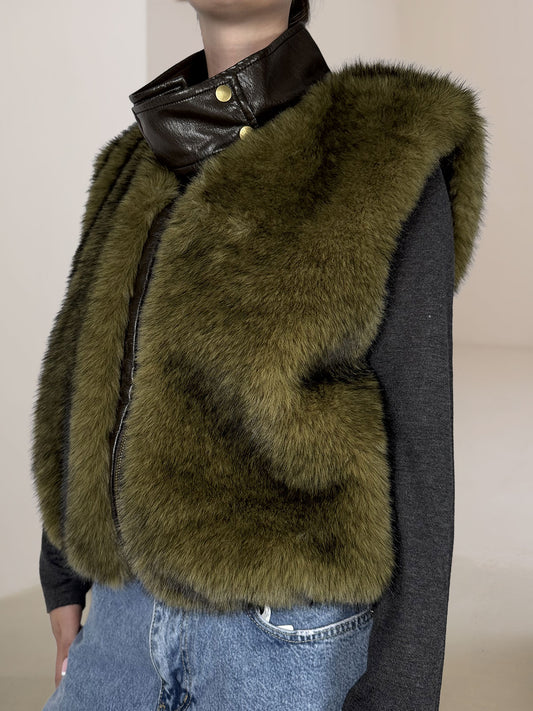 Gilet Eco Pelliccia Tensione In Military